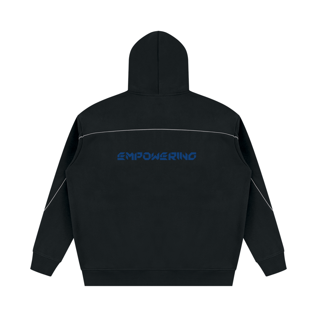 Unisex Oversized Piping Fleece Hoodie